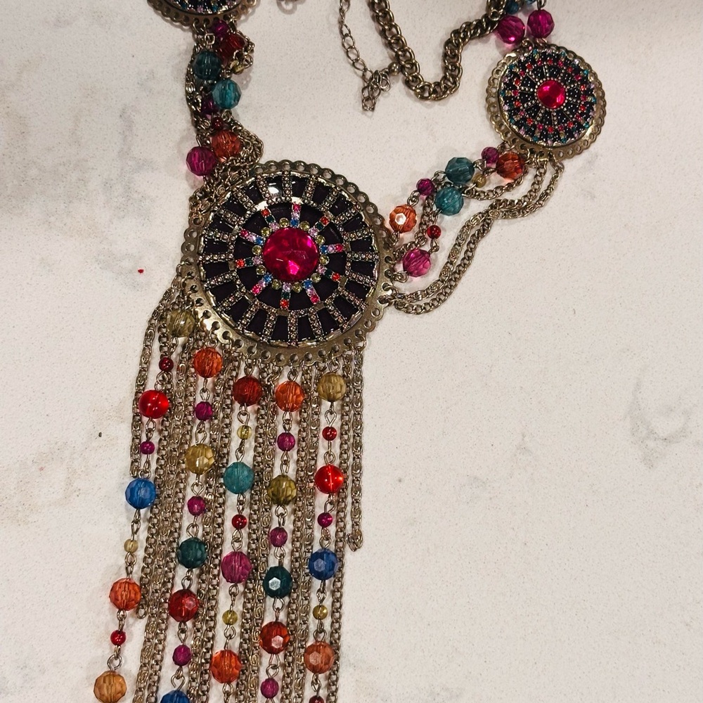 Multicolor Statement Necklace - image 2
